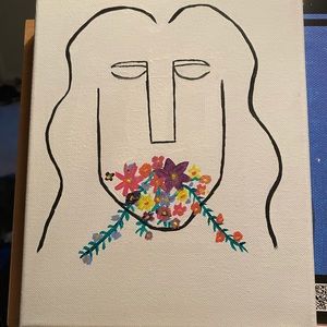 Minimalist woman painting